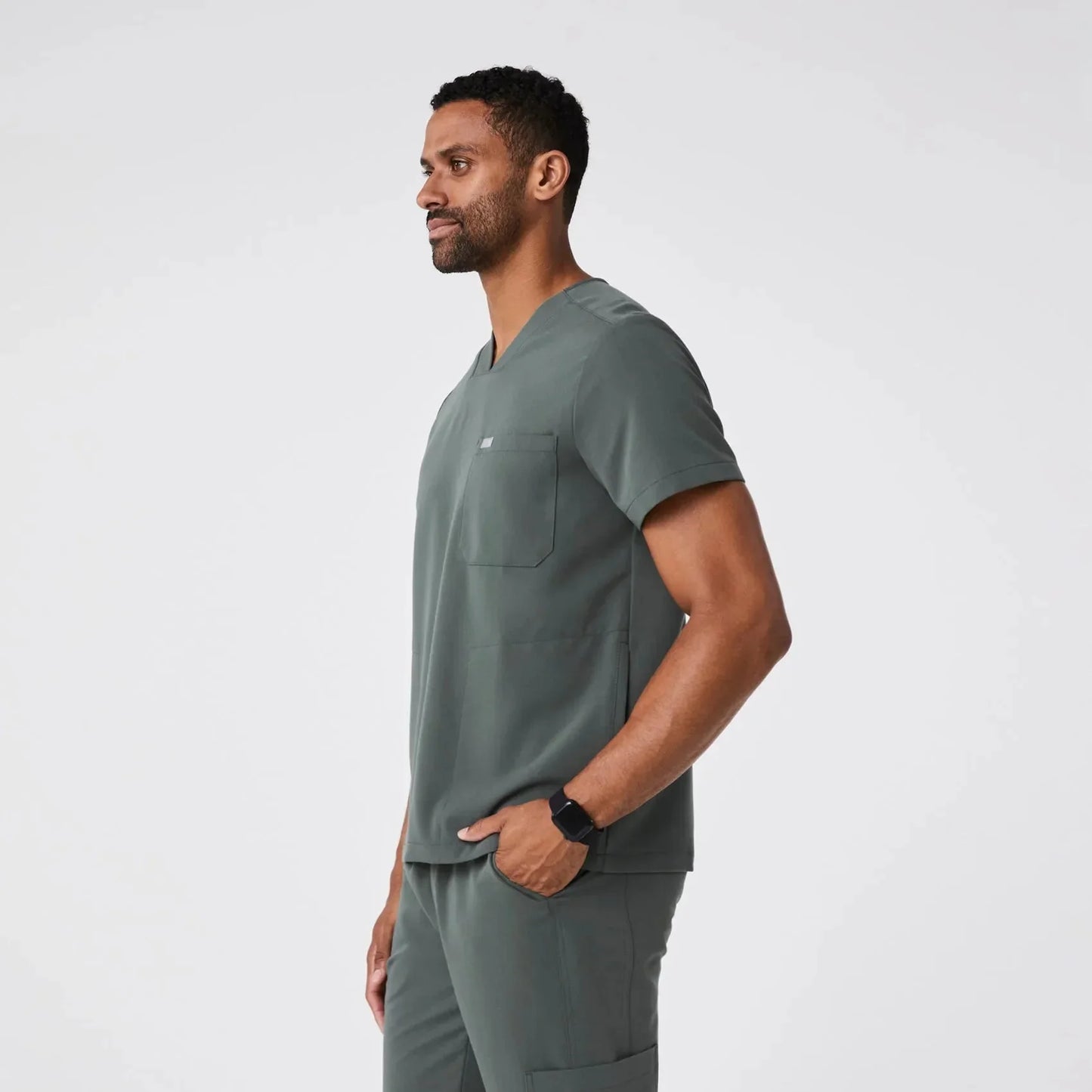 Men's  Three-Pocket Scrub Top - Bonsai