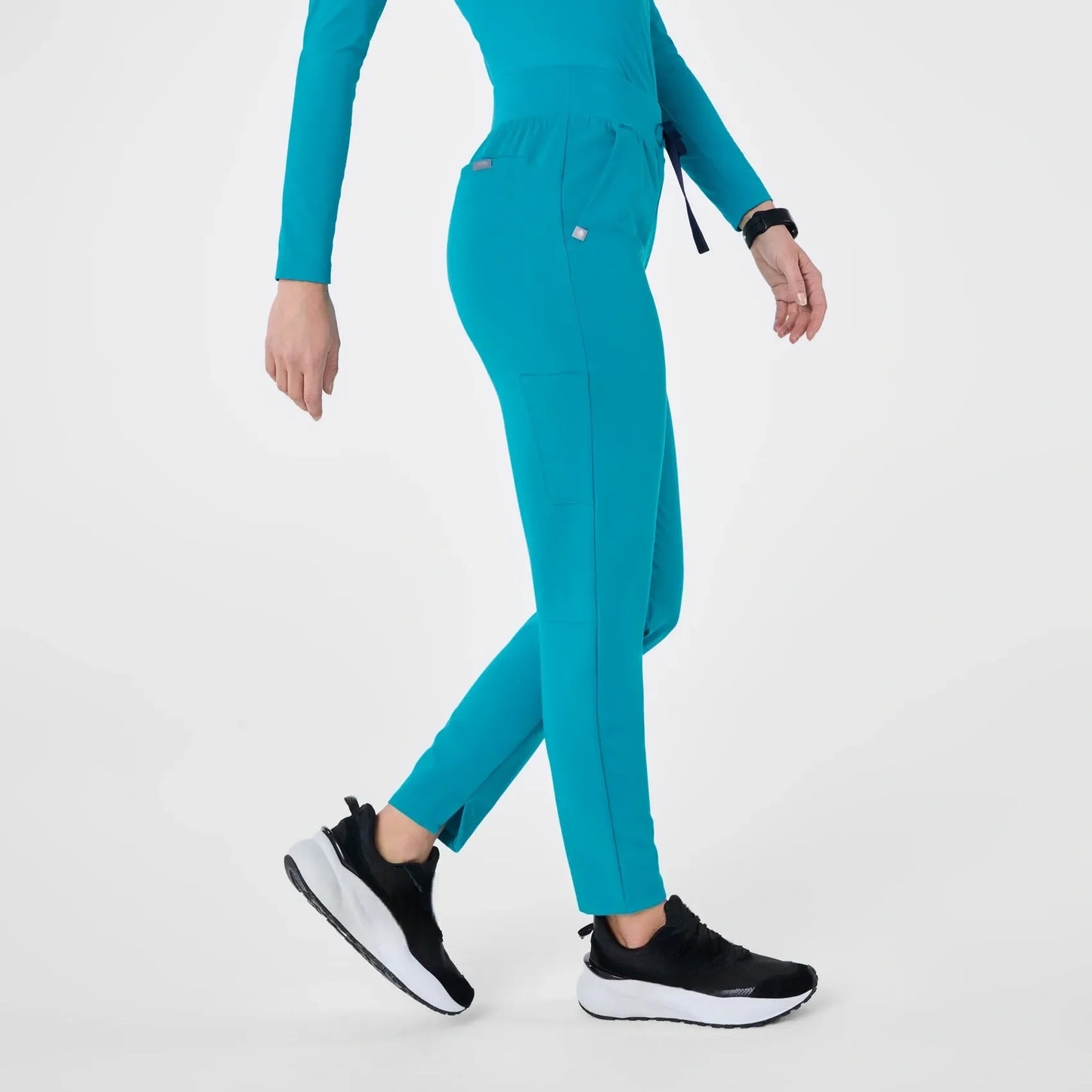 Women's High Waisted Skinny Tapered Scrub Pants - Teal