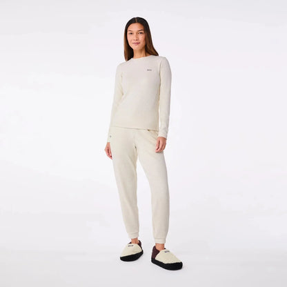 Women's Off-Shift Waffle Crewneck Top - Cream
