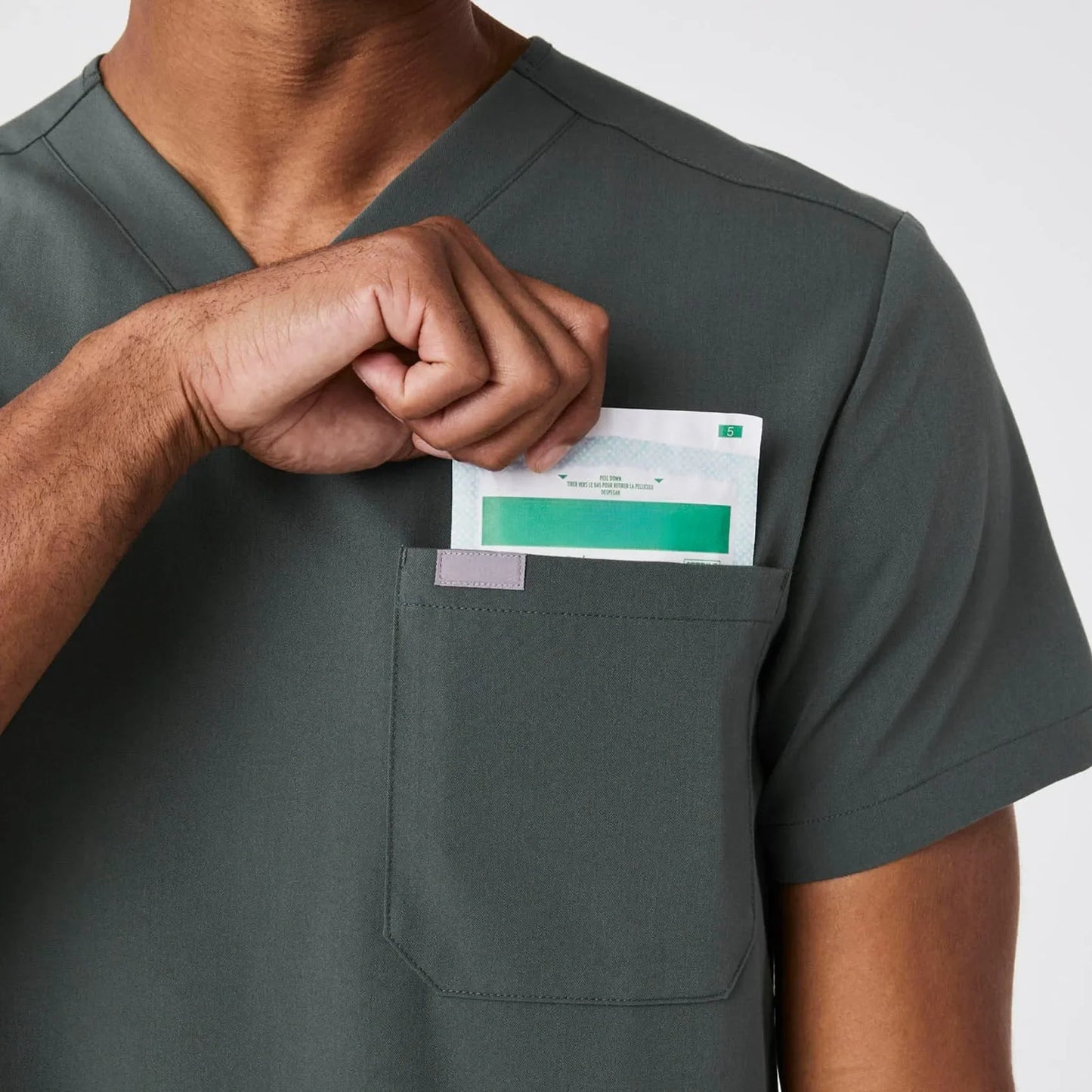 Men's  Three-Pocket Scrub Top - Bonsai